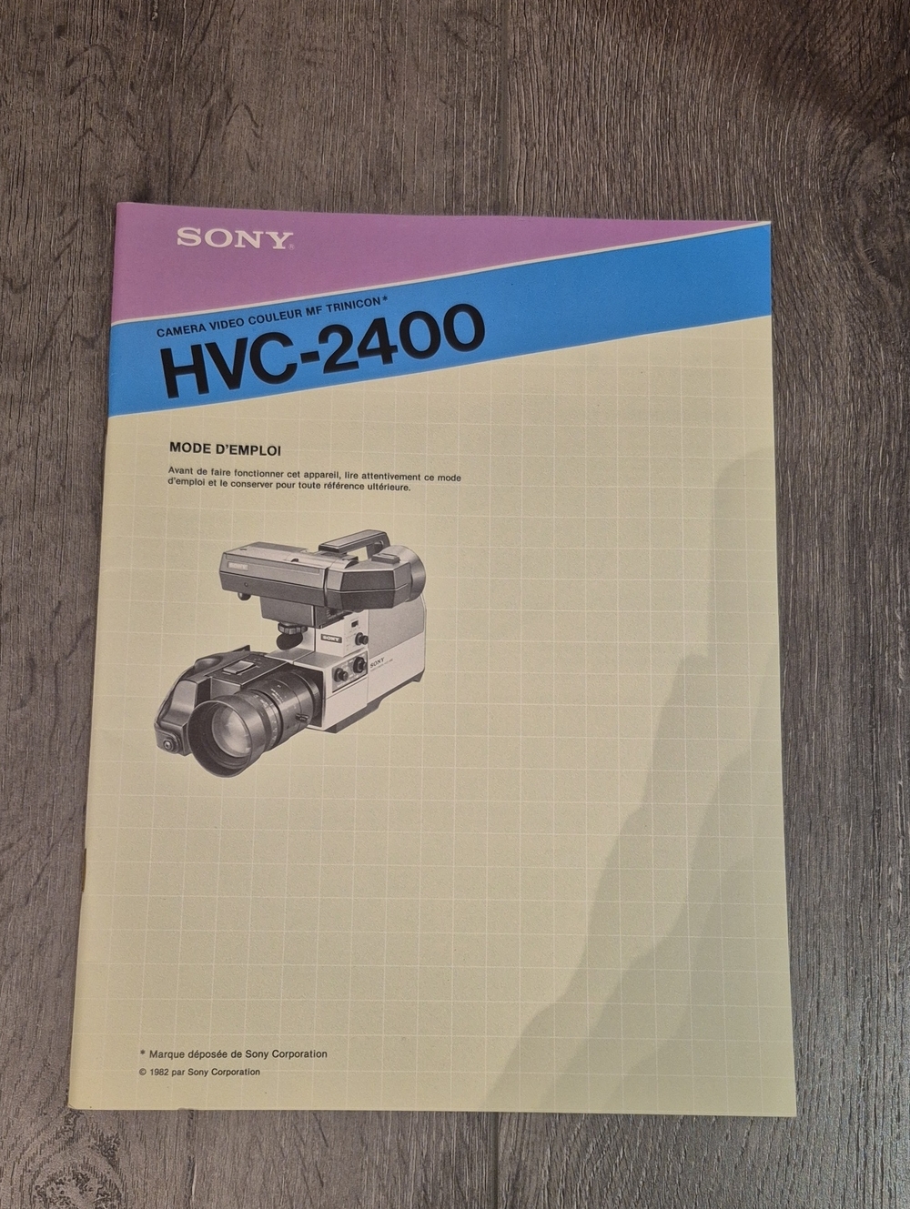 Vintage Sony Manual - 1983 HVC 2400 Color Video Camera Operating Manual Trinico